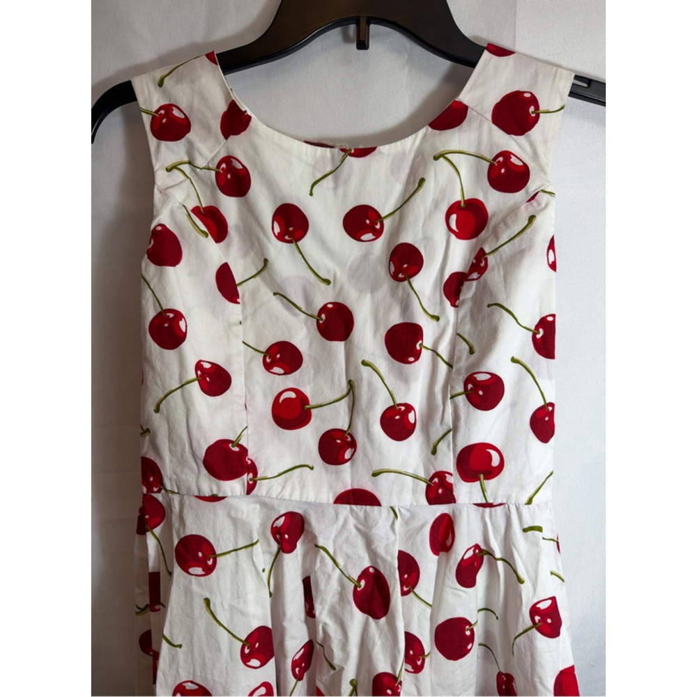 Red Cherry Print Dress Small Retro Pinup Fifties Chic Valentine Rockabilly